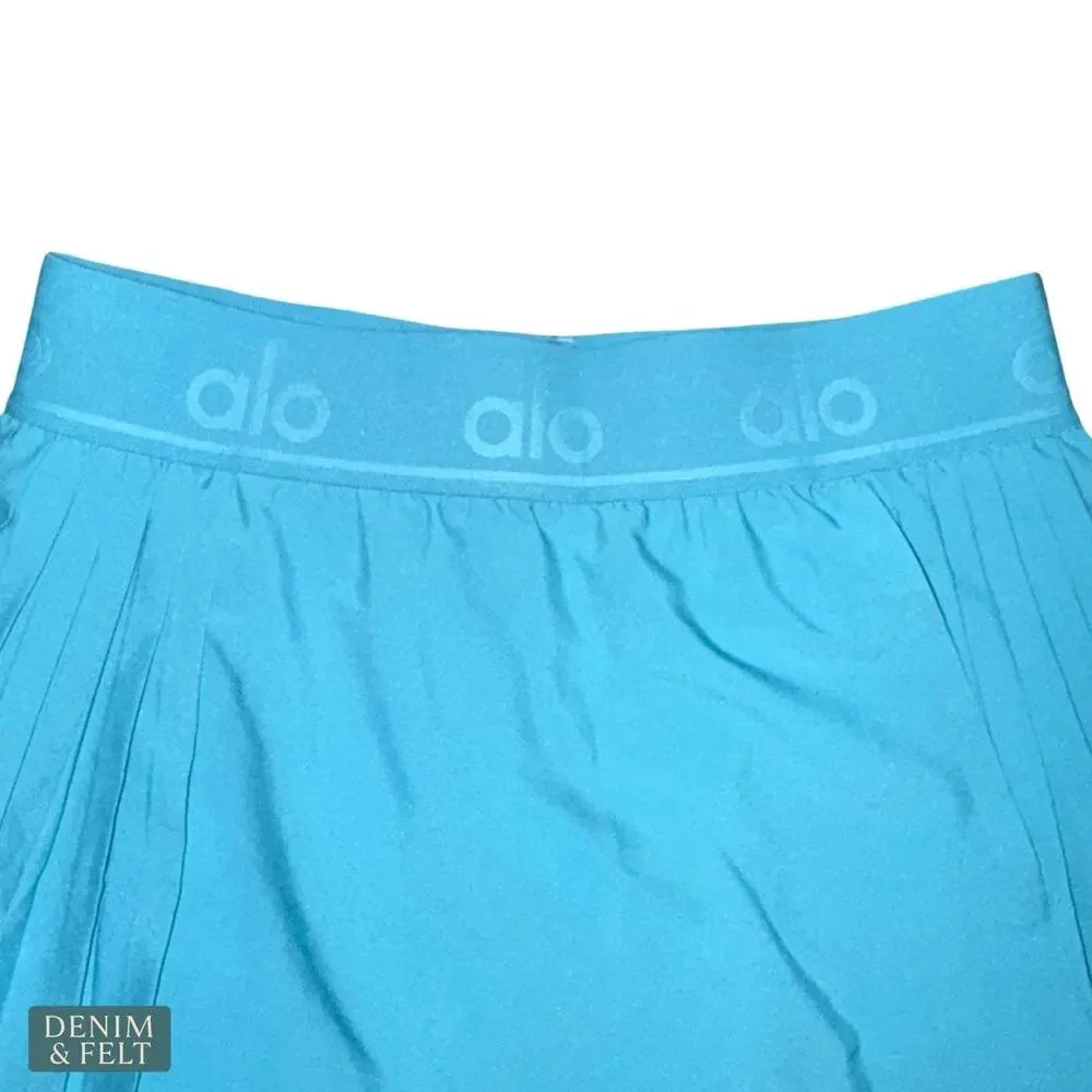 Alo Yoga Aces Tennis Skirt Shorts‎ Blue Splash Wrap Athletic Skort Size Small